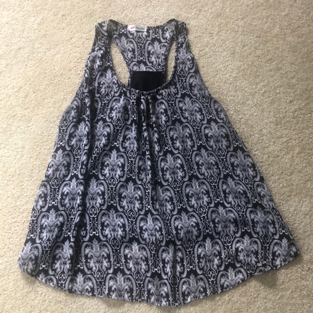 Lined flowy tank racerback with split back CUTE